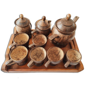 coconut shell tea set